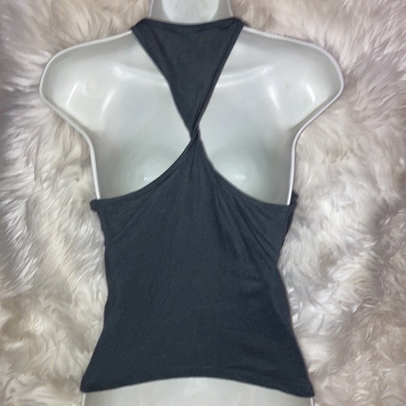 GYMSHARK Gray Palm Leaf Twisted Back Racerback Tank Top S - Picture 16 of 16